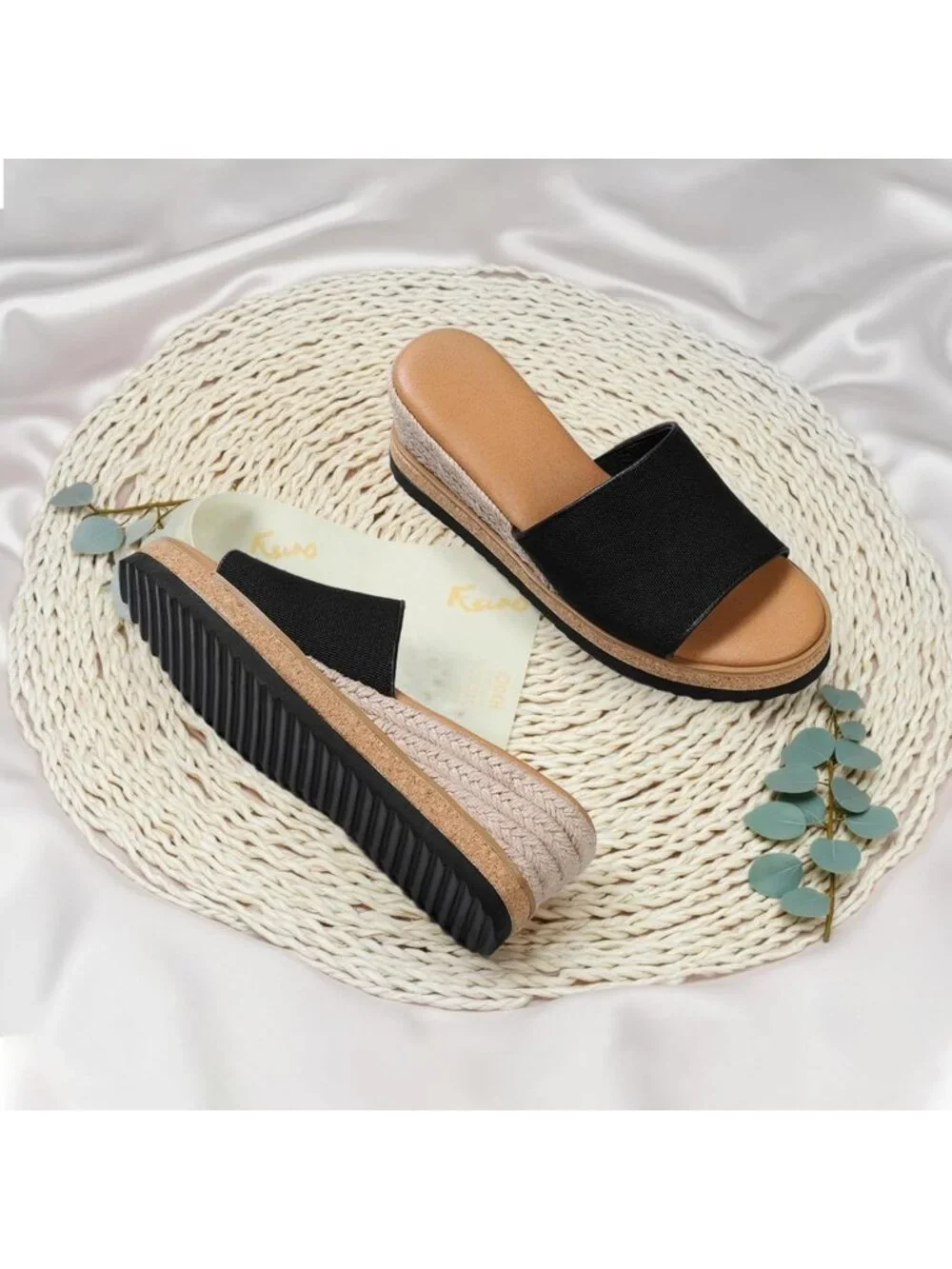 Comfortable Open Toe Wedge Sandals for Women - Stylish Summer Espadrille Slides